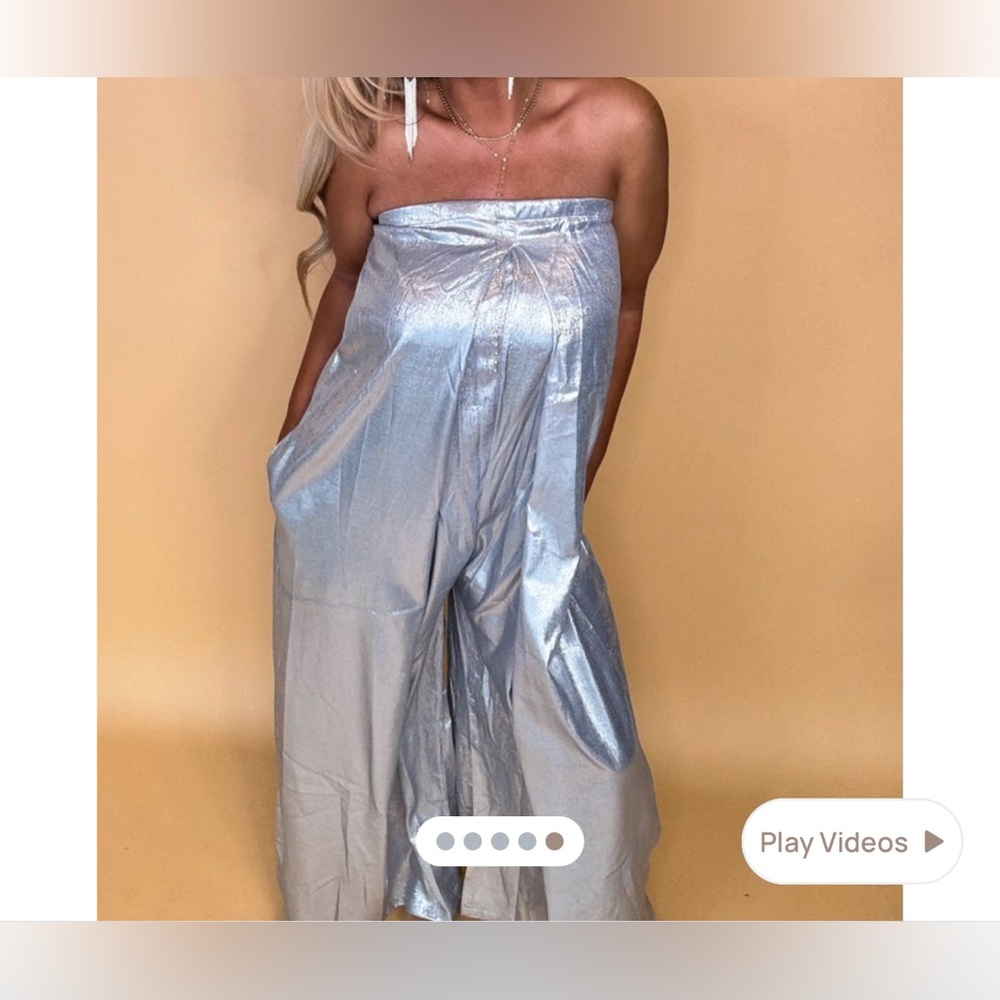 UOOZEE Silver Metallic Jumpsuit